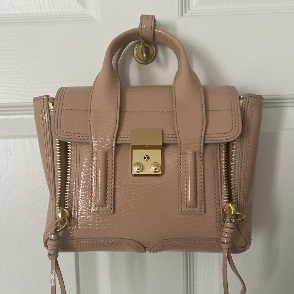 3.1 Phillip Lim Nude Patent Finish Mini Pashli
